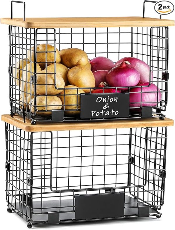 2 Set XL Stackable Wire Basket